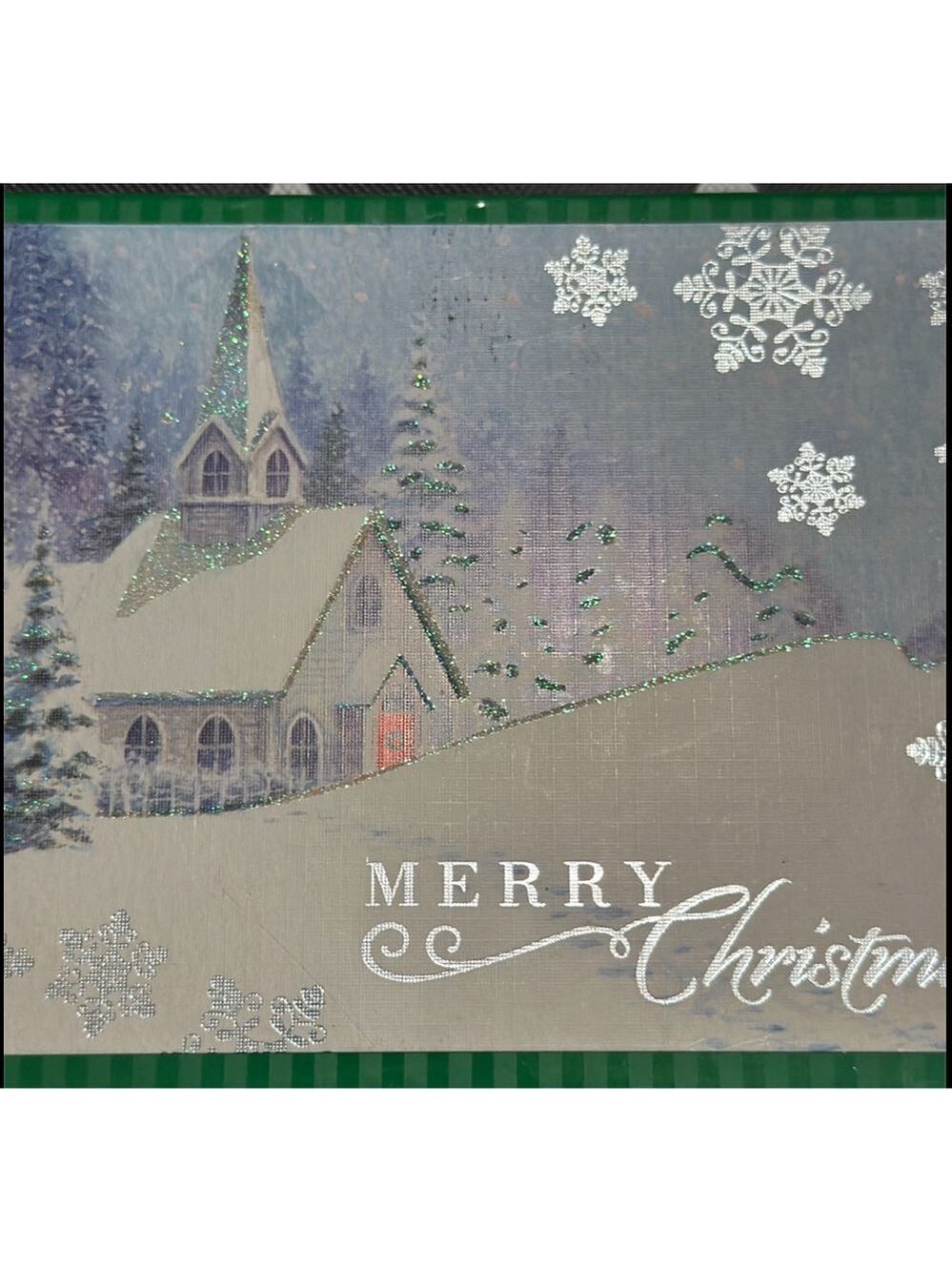 Brother Sister Design Studio Green White Christmas Cards 20 count (7x5in)